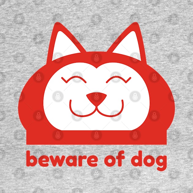 Beware of Dog Sign Vector Illustration by wombatbiscuits